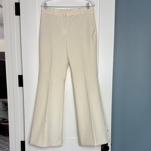 Mango Cream Tailored Boot-Cut Trousers
